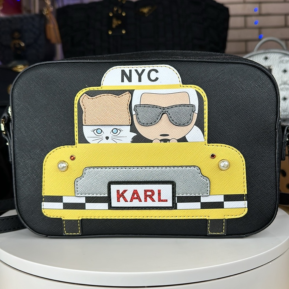 KARL LAGERFELD - Paris Maybelle Taxi NYC Black Crossbody Bag - Picture 3 of 16